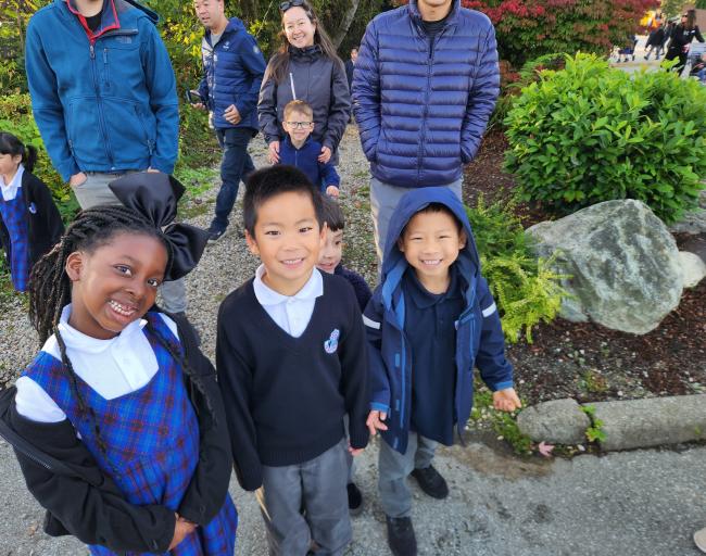 Pacific Academy students on Outreach Walk