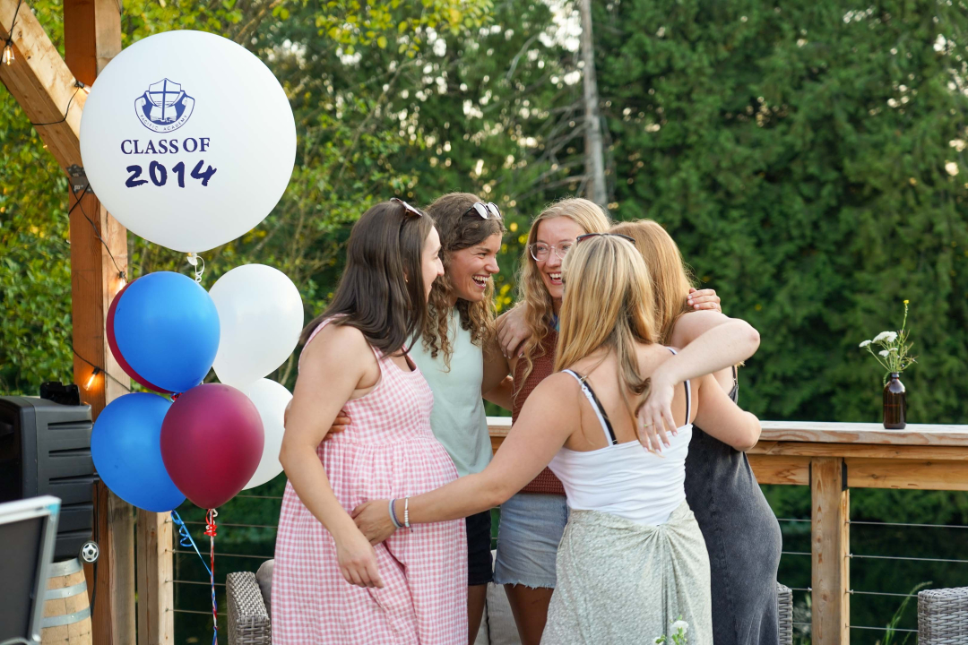 Alums connecting as they celebrate their Class of 2014 Pacific Academy 10-Year Reunion