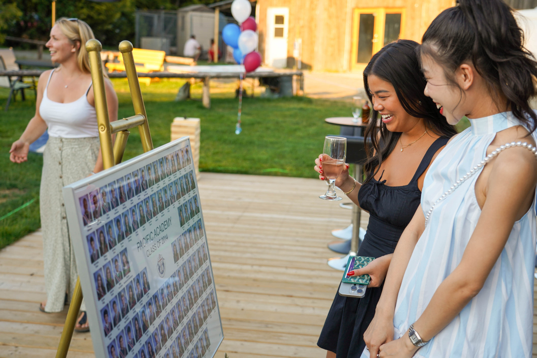 Alums connecting as they celebrate their Class of 2014 Pacific Academy 10-Year Reunion